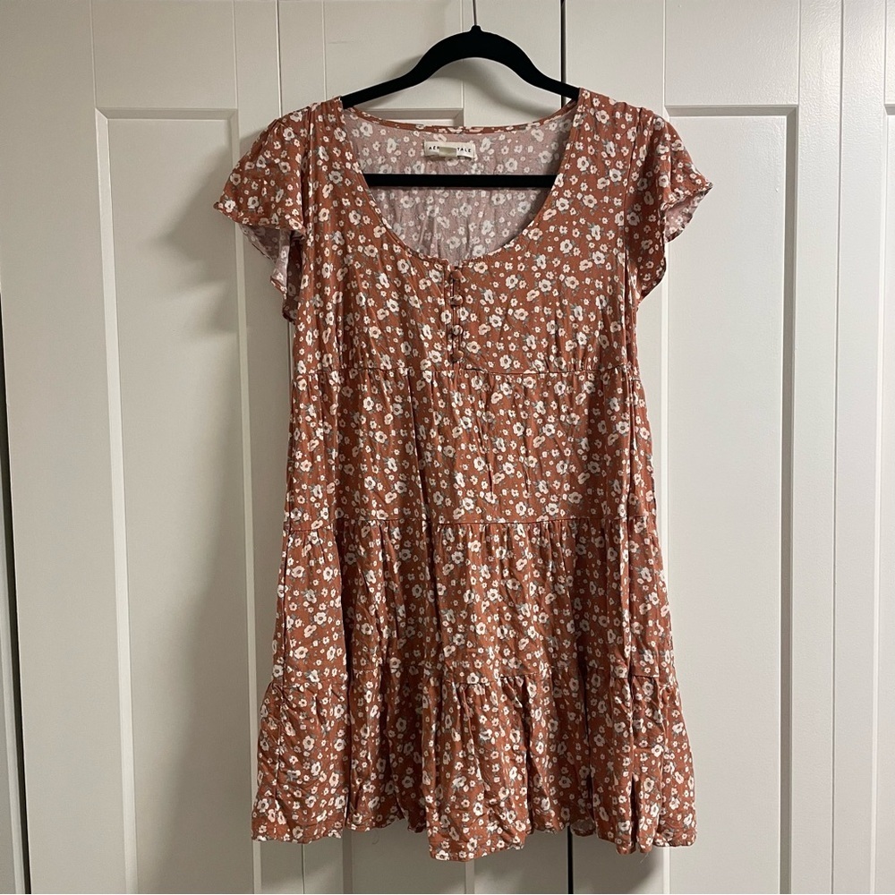 Aeropostale Floral Tiered Front Button Mini Dress Boho NWOT